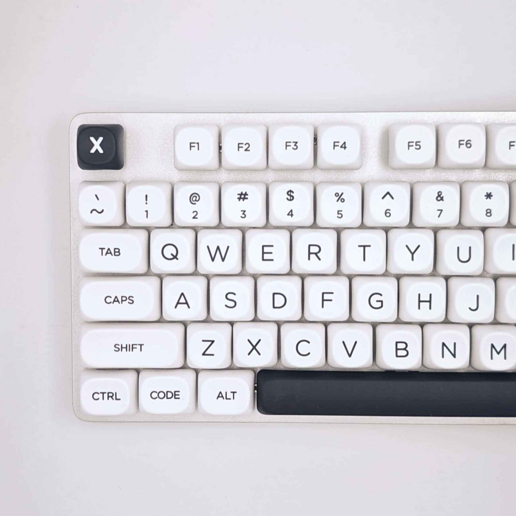 KeycapGuru Black & White MOA Keycap Set - PBT, 126 Keys