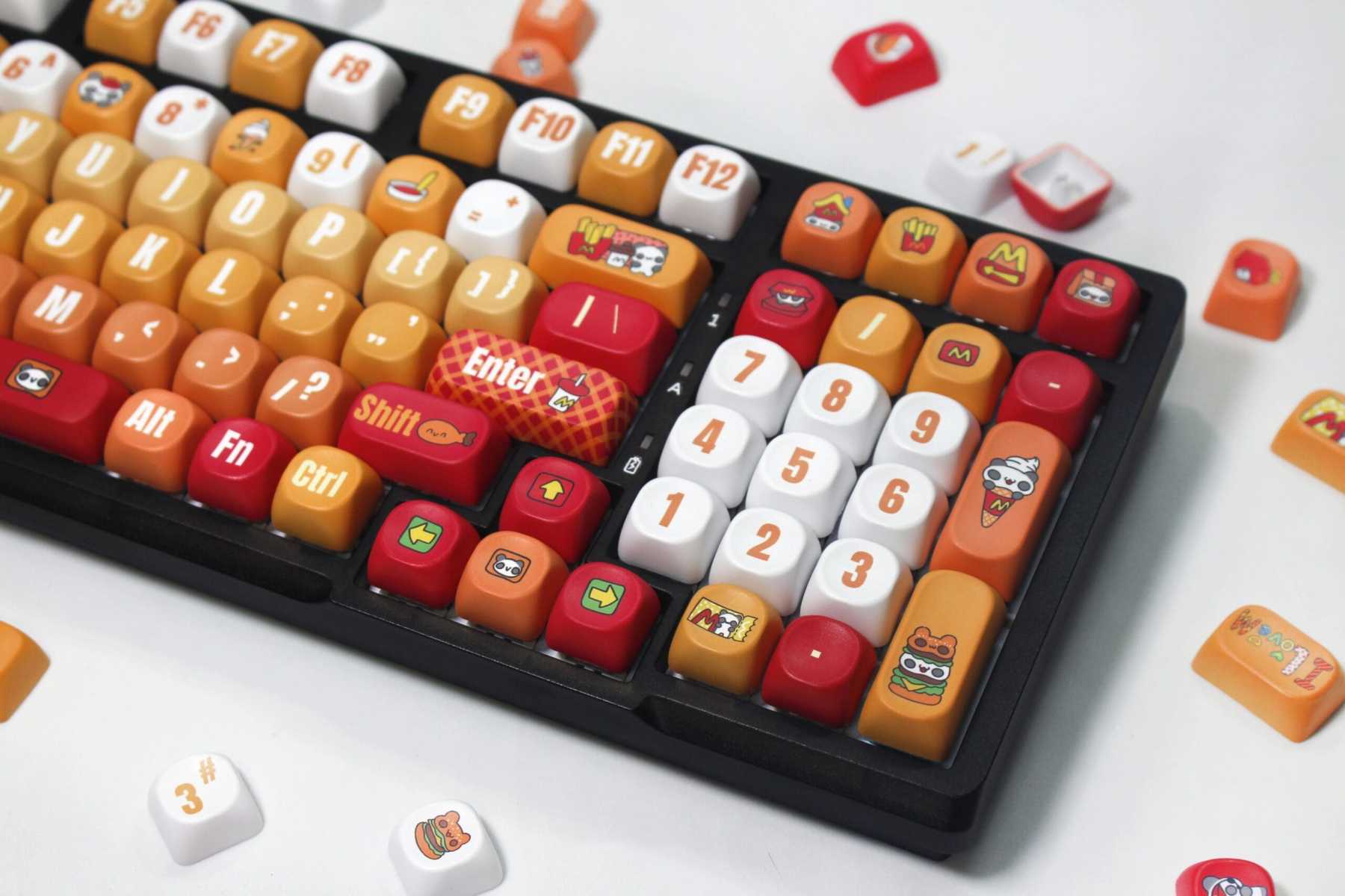 KeycapGuru Cute Panda MOA Keycap Set - PBT, 135 Keys