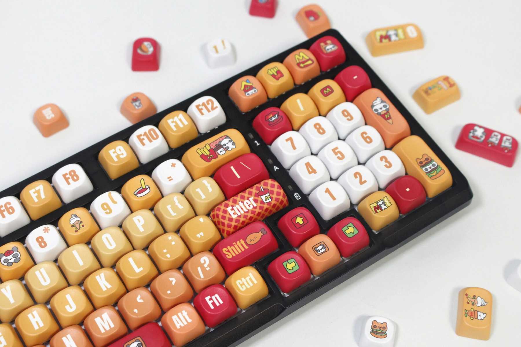 KeycapGuru Cute Panda MOA Keycap Set - PBT, 135 Keys