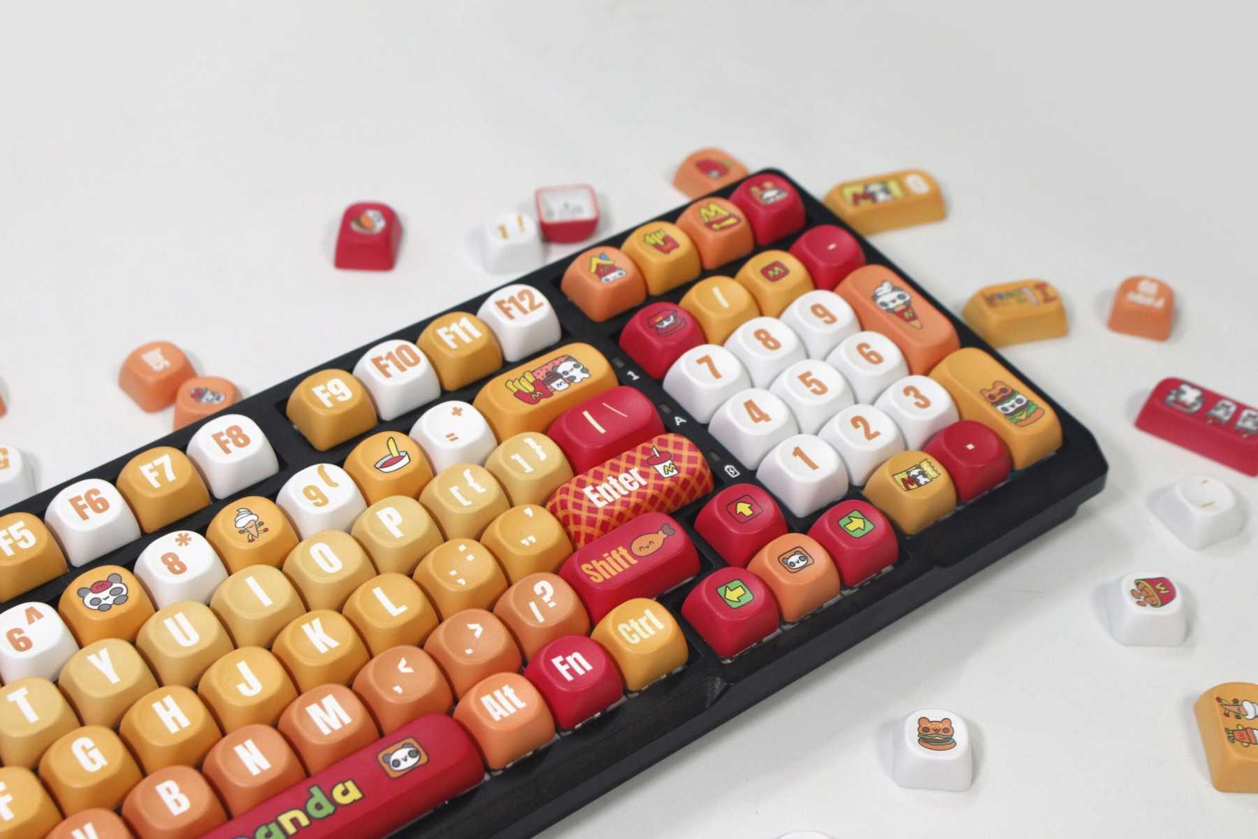 KeycapGuru Cute Panda MOA Keycap Set - PBT, 135 Keys