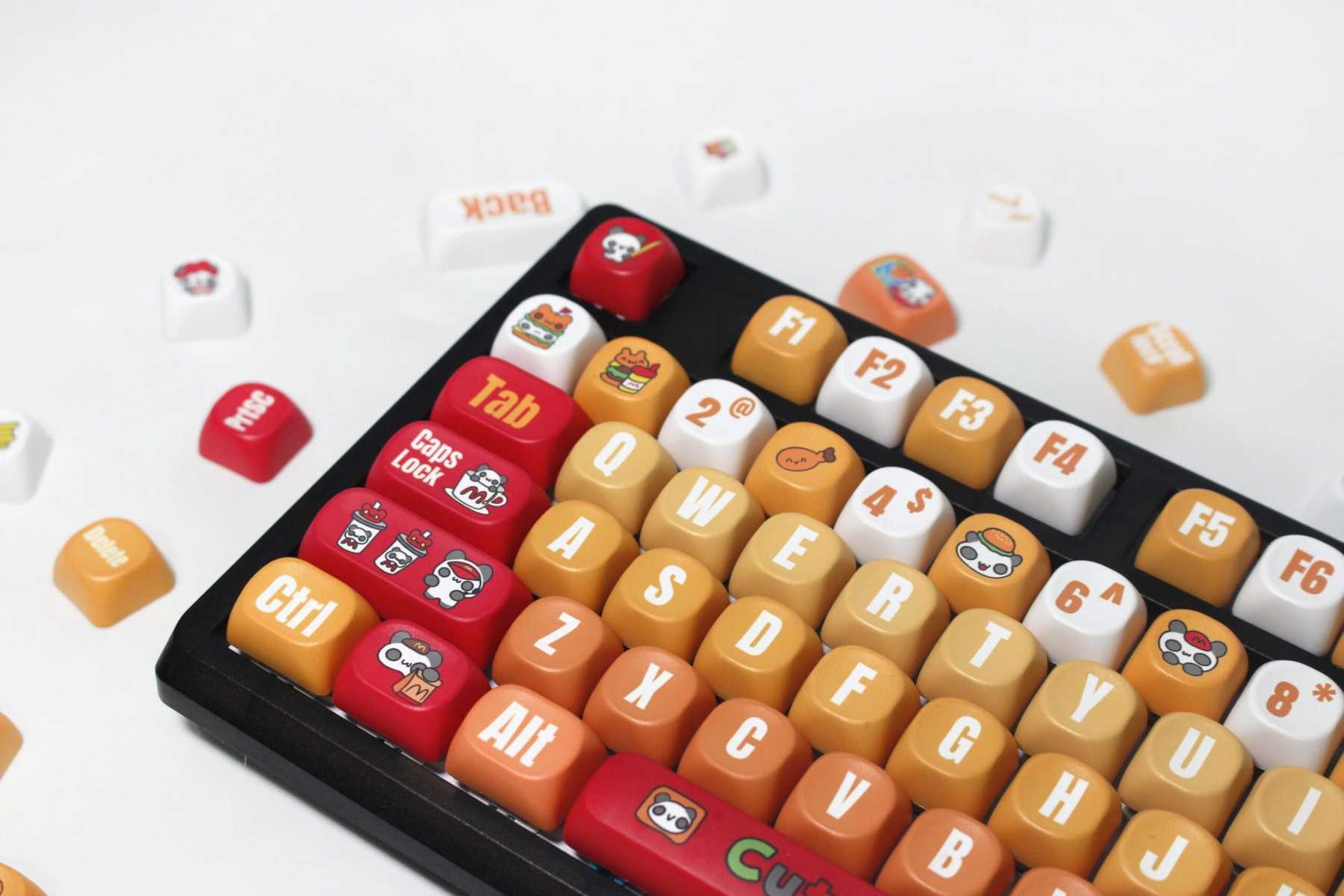 KeycapGuru Cute Panda MOA Keycap Set - PBT, 135 Keys