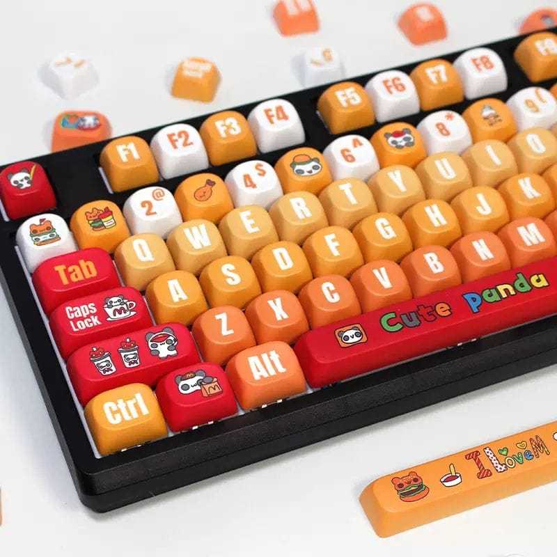 KeycapGuru Cute Panda MOA Keycap Set - PBT, 135 Keys