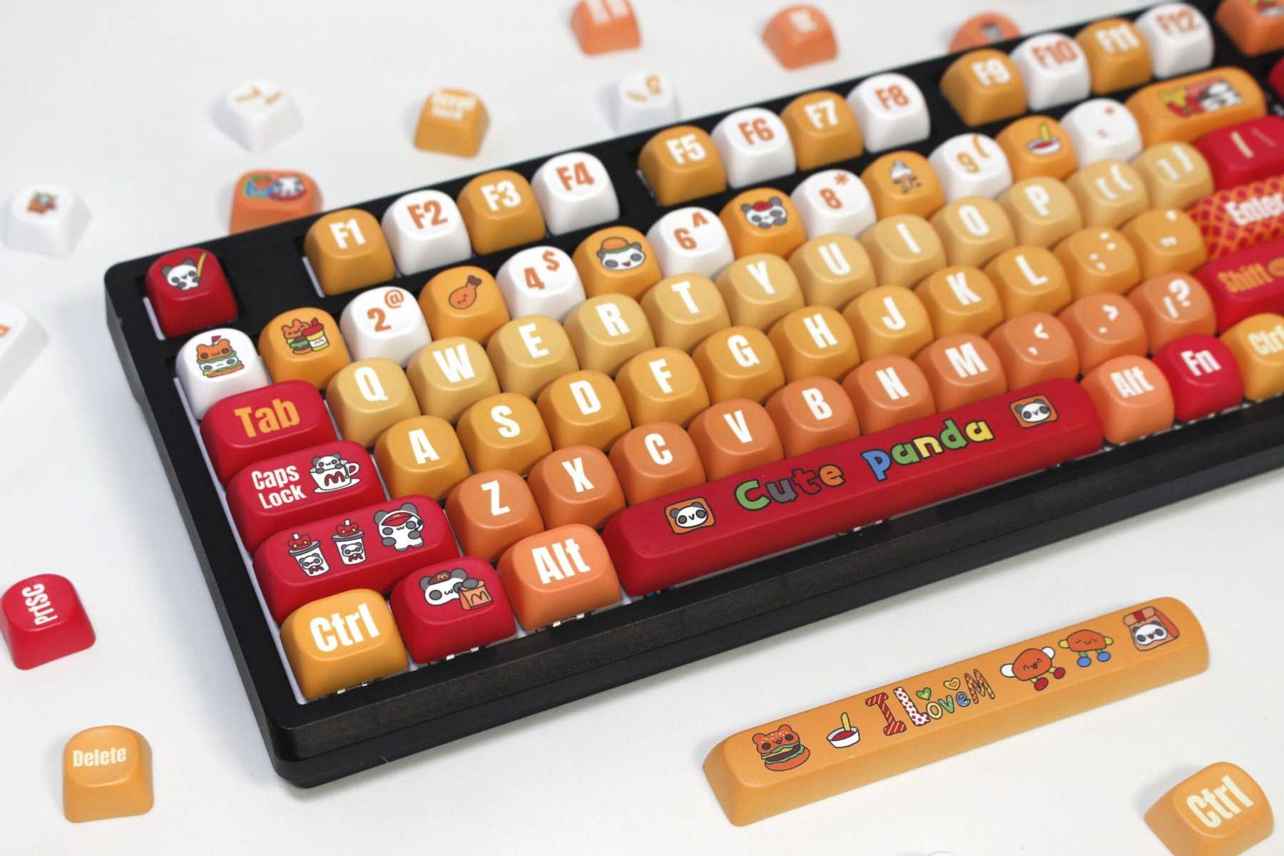 KeycapGuru Cute Panda MOA Keycap Set - PBT, 135 Keys