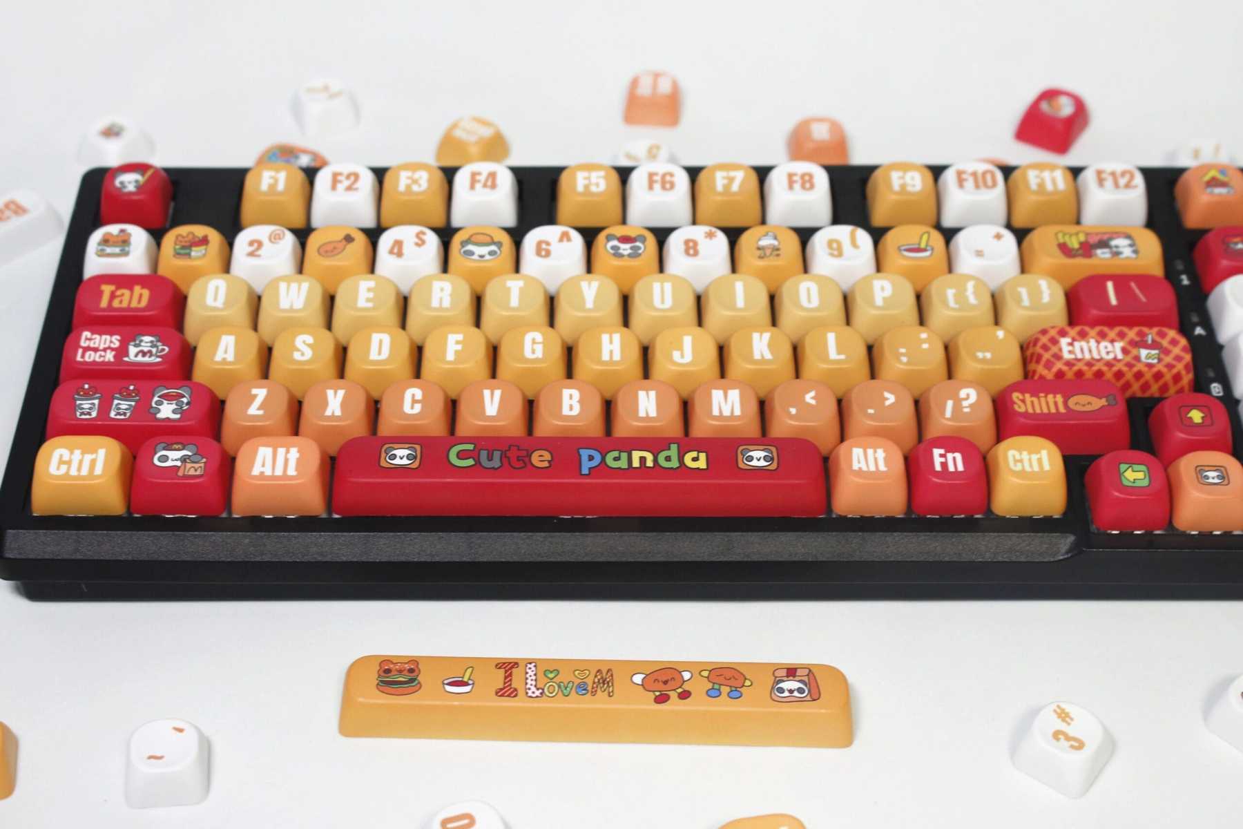 KeycapGuru Cute Panda MOA Keycap Set - PBT, 135 Keys