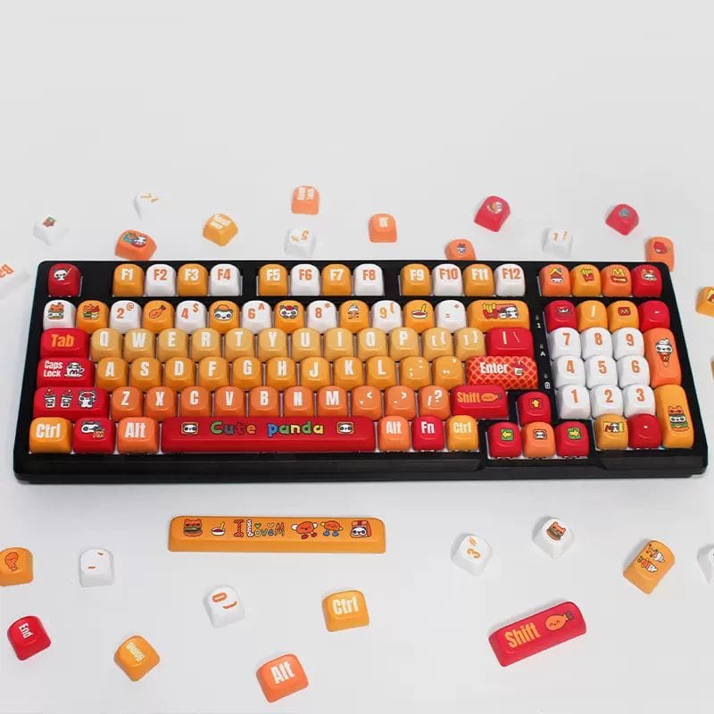 KeycapGuru Cute Panda MOA Keycap Set - PBT, 135 Keys