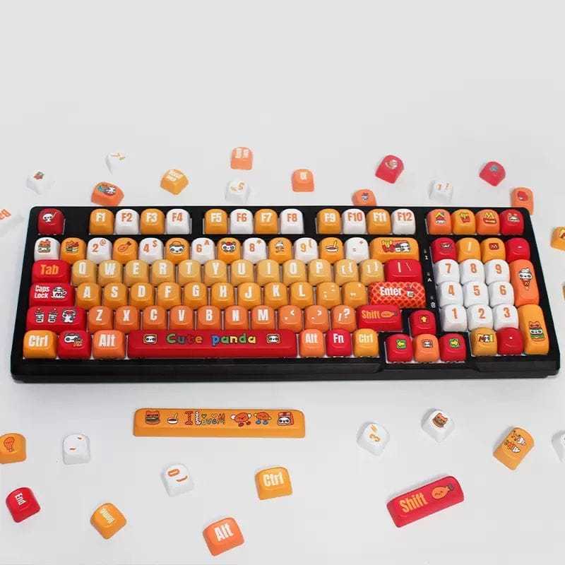 KeycapGuru Cute Panda MOA Keycap Set - PBT, 135 Keys