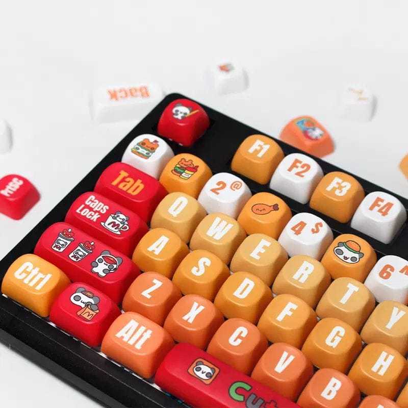 KeycapGuru Cute Panda MOA Keycap Set - PBT, 135 Keys