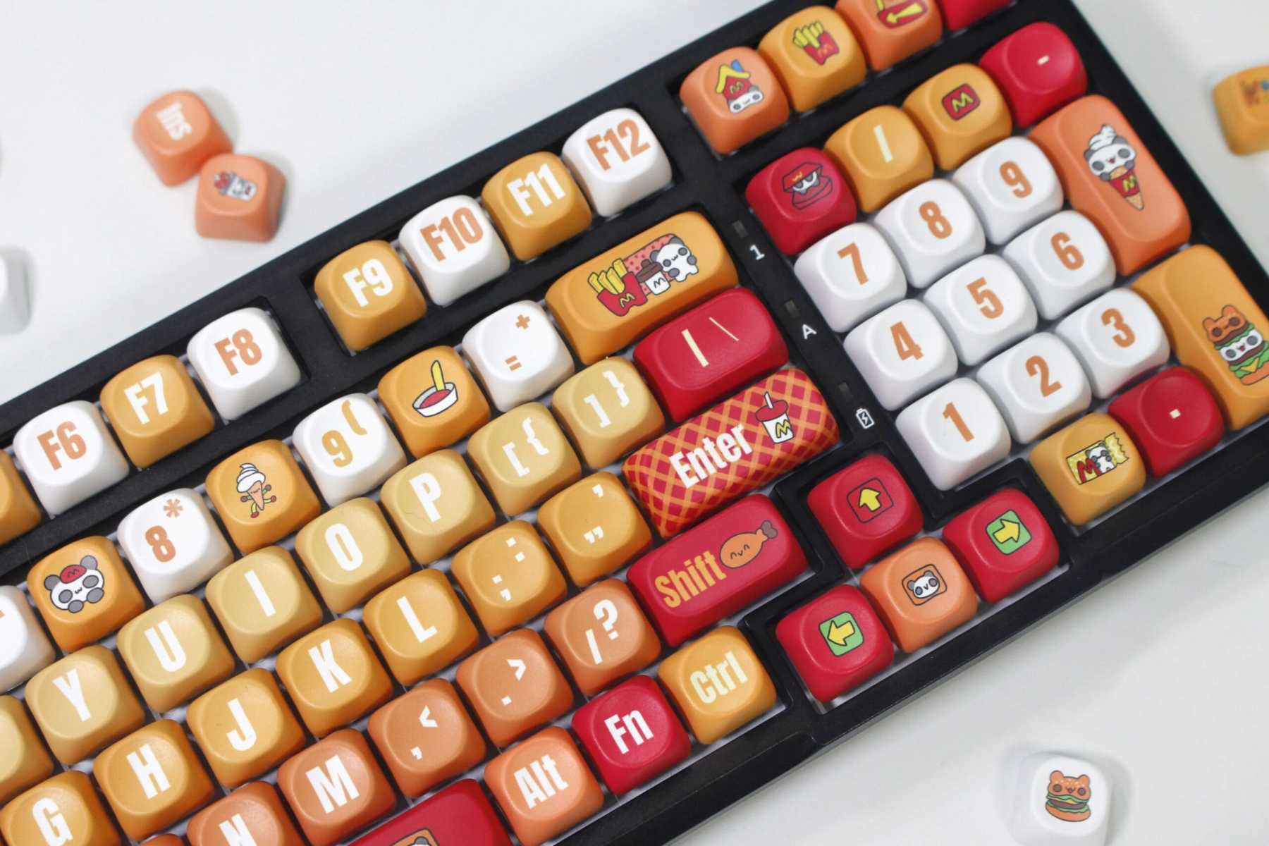 KeycapGuru Cute Panda MOA Keycap Set - PBT, 135 Keys