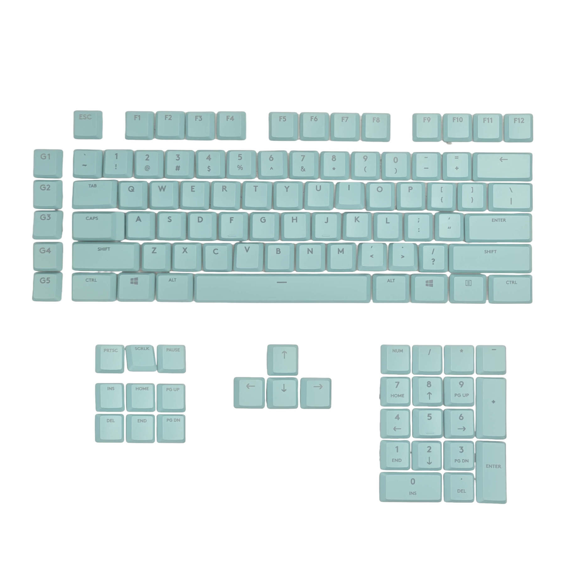 KeycapGuru Logitech G915 / G913 / G815 / G813 Low Profile Mechanical Keyboards Replacement Keycap Set, Full Size, Green