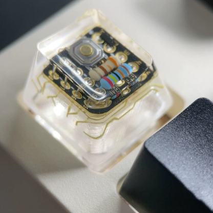 KeycapGuru Circuit Board Translucent Resin Artisan Keycap - Black, OEM R4, 1U