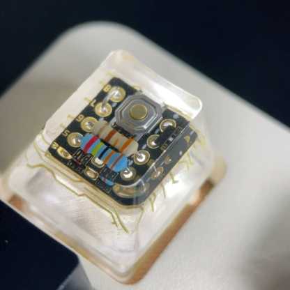 KeycapGuru Circuit Board Translucent Resin Artisan Keycap - Black, OEM R4, 1U