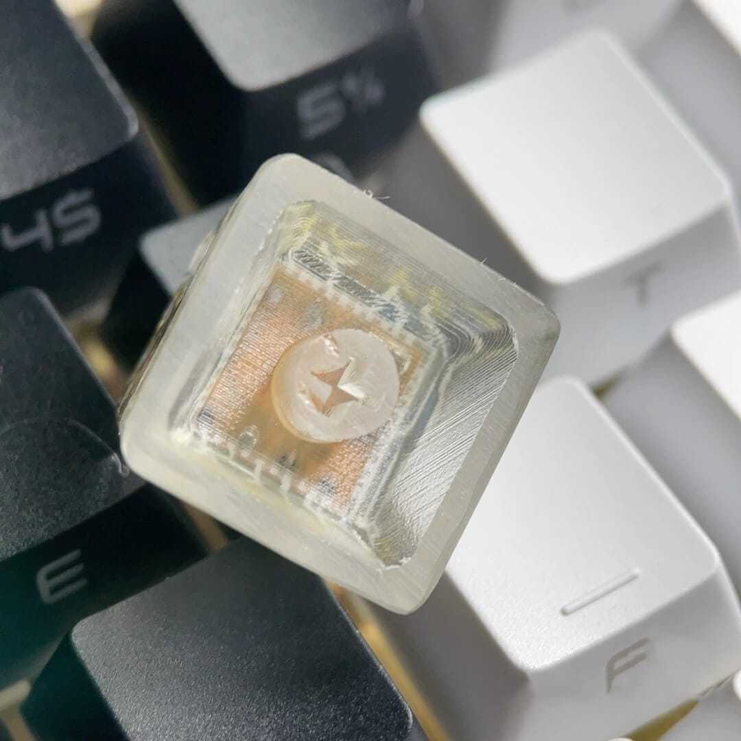 KeycapGuru Circuit Board Translucent Resin Artisan Keycap - Black, OEM R4, 1U