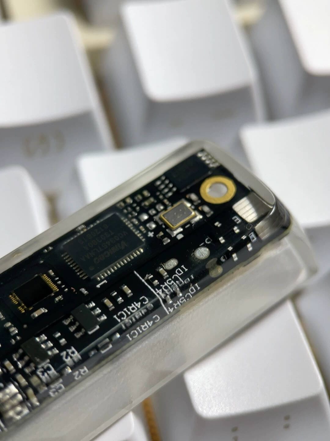 KeycapGuru Circuit Board Translucent Resin Artisan Keycap - Black, OEM R1, 2.75U