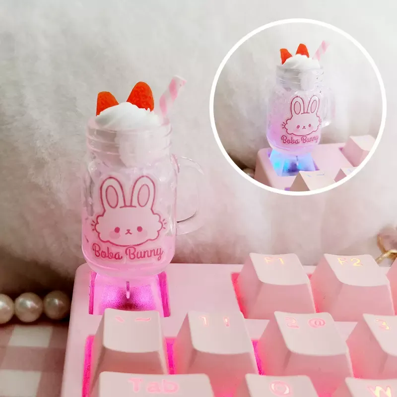 KeycapGuru Ice Cream Drink with Mason Jar Artisan Keycap