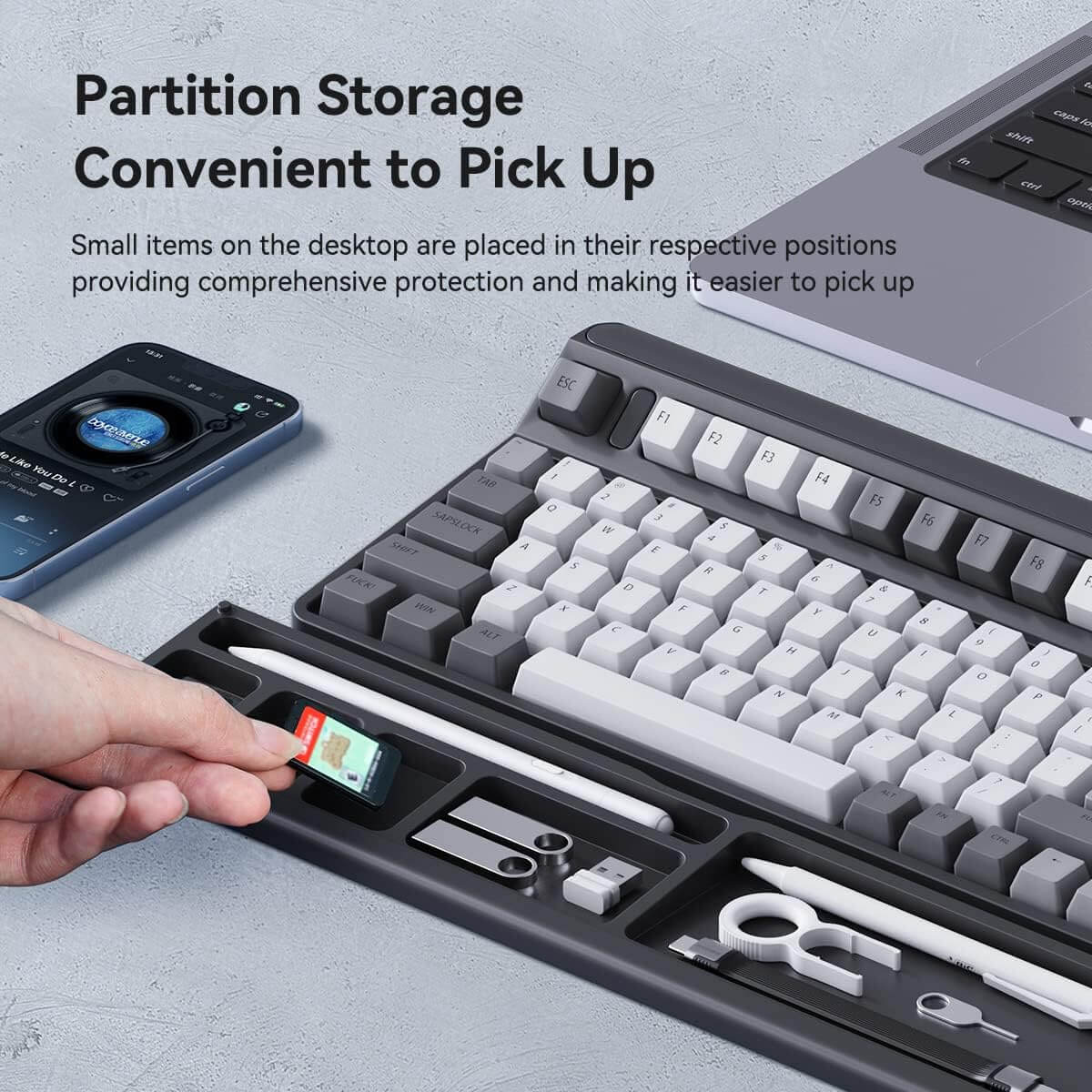 KeycapGuru Keyboard Wrist Rest with Storage Space