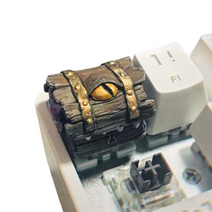 KeycapGuru Mimic Treasure Chest Monster Artisan Keycap, Brown