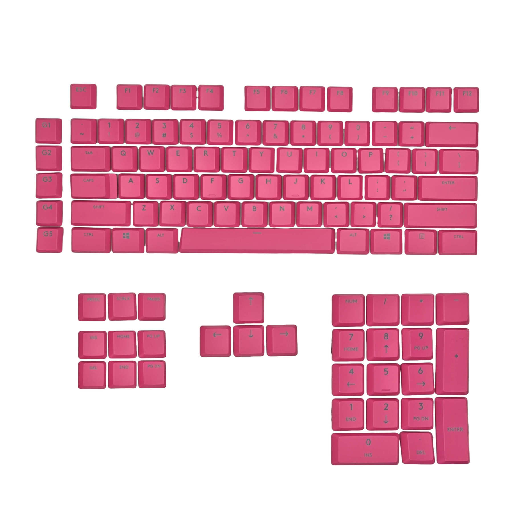 KeycapGuru Logitech G915 / G913 / G815 / G813 Low Profile Mechanical Keyboards Replacement Keycap Set, Full Size, Pink