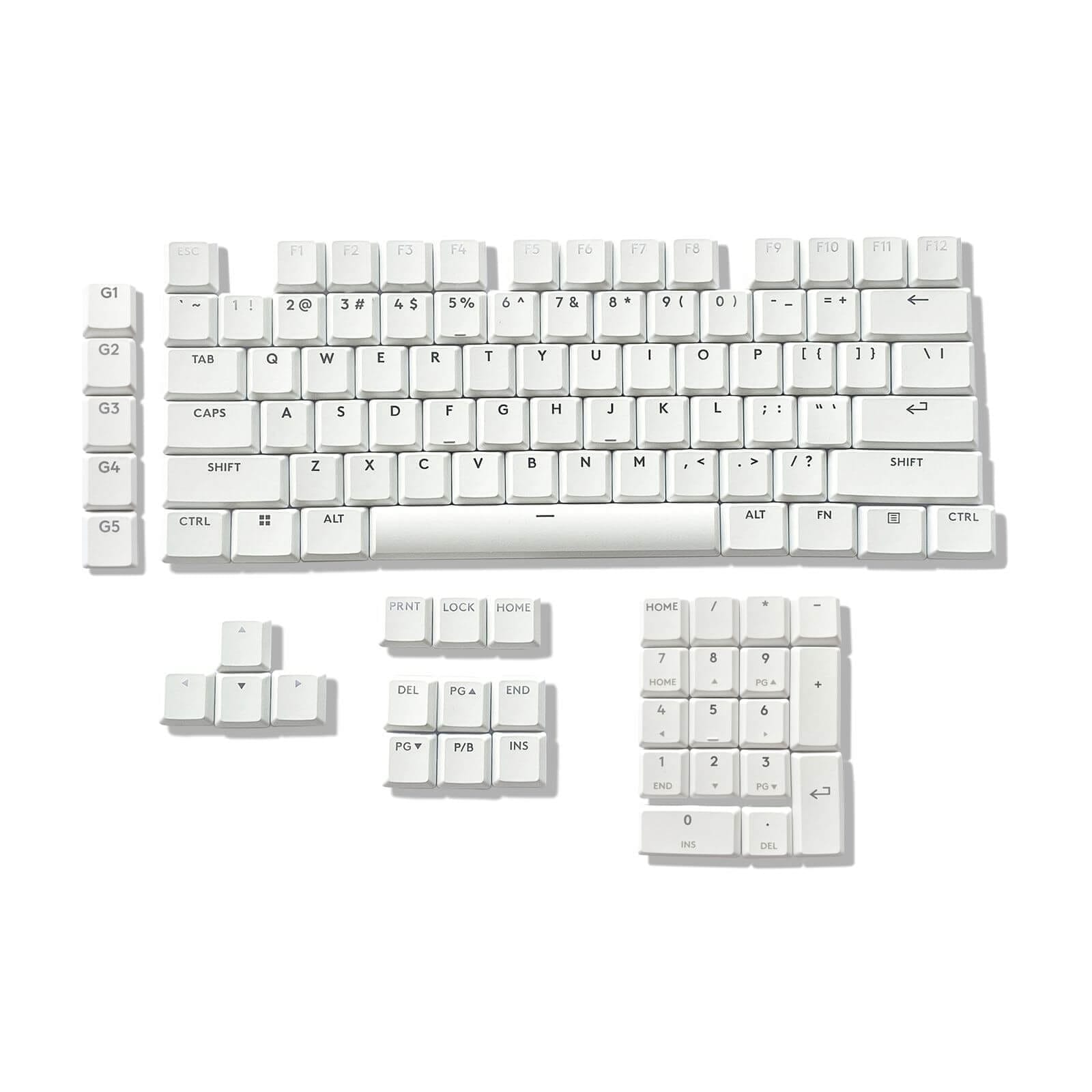 Logitech G915 X Series Low Profile Mechanical Keyboards Replacement Keycap Set, 109 Keys Full Size, White