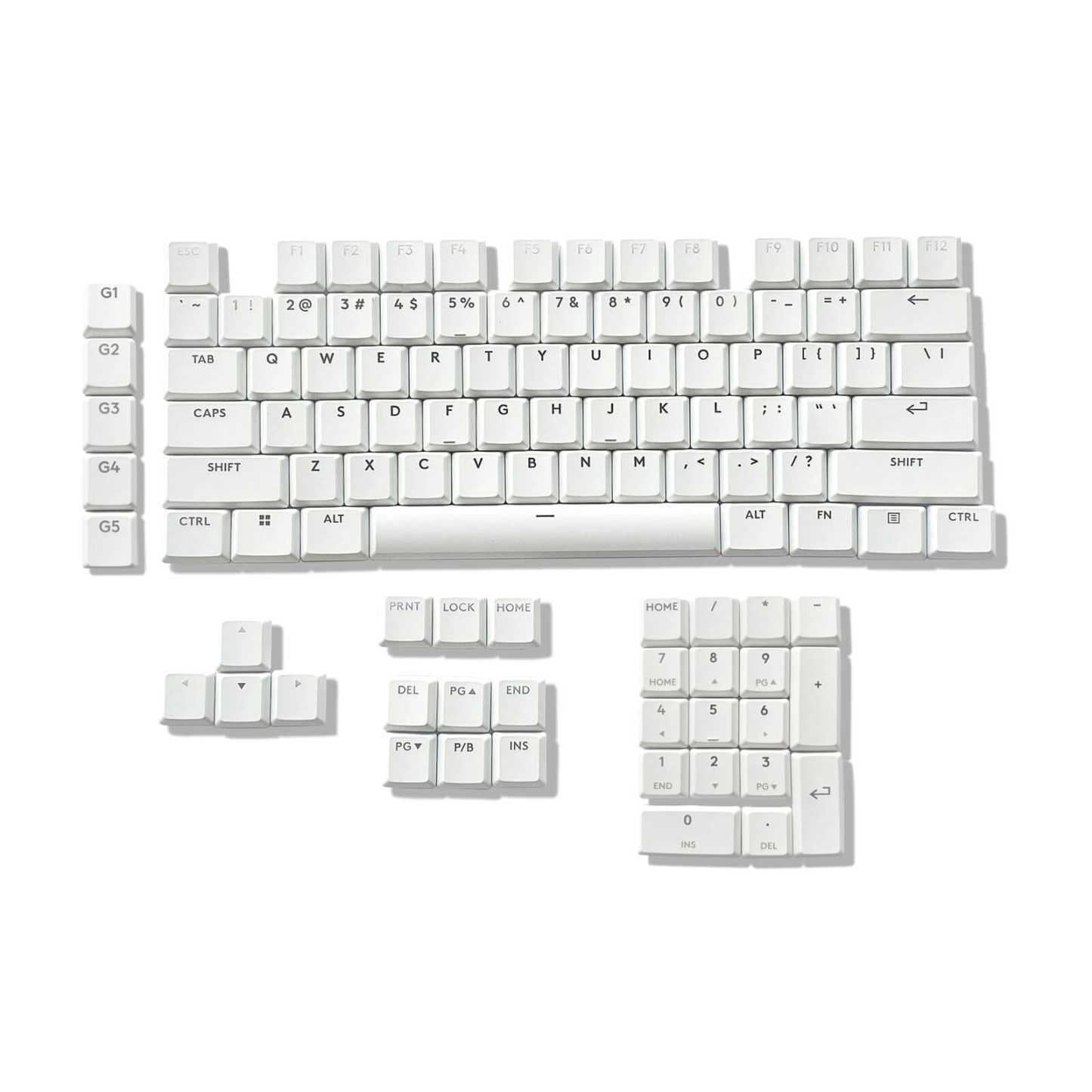 Logitech G915 X Series Low Profile Mechanical Keyboards Replacement Keycap Set, 109 Keys Full Size, White