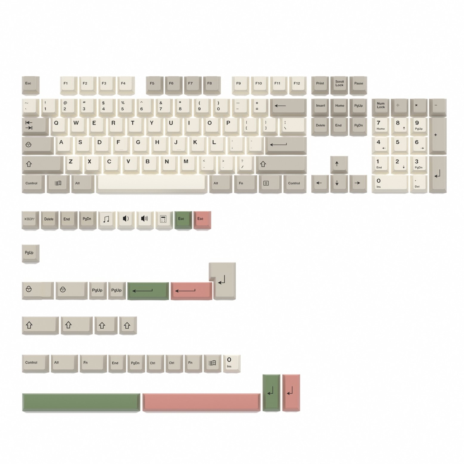 KeycapGuru Nostalgia MOA / Cherry Keycap Set - PBT, 139 Keys
