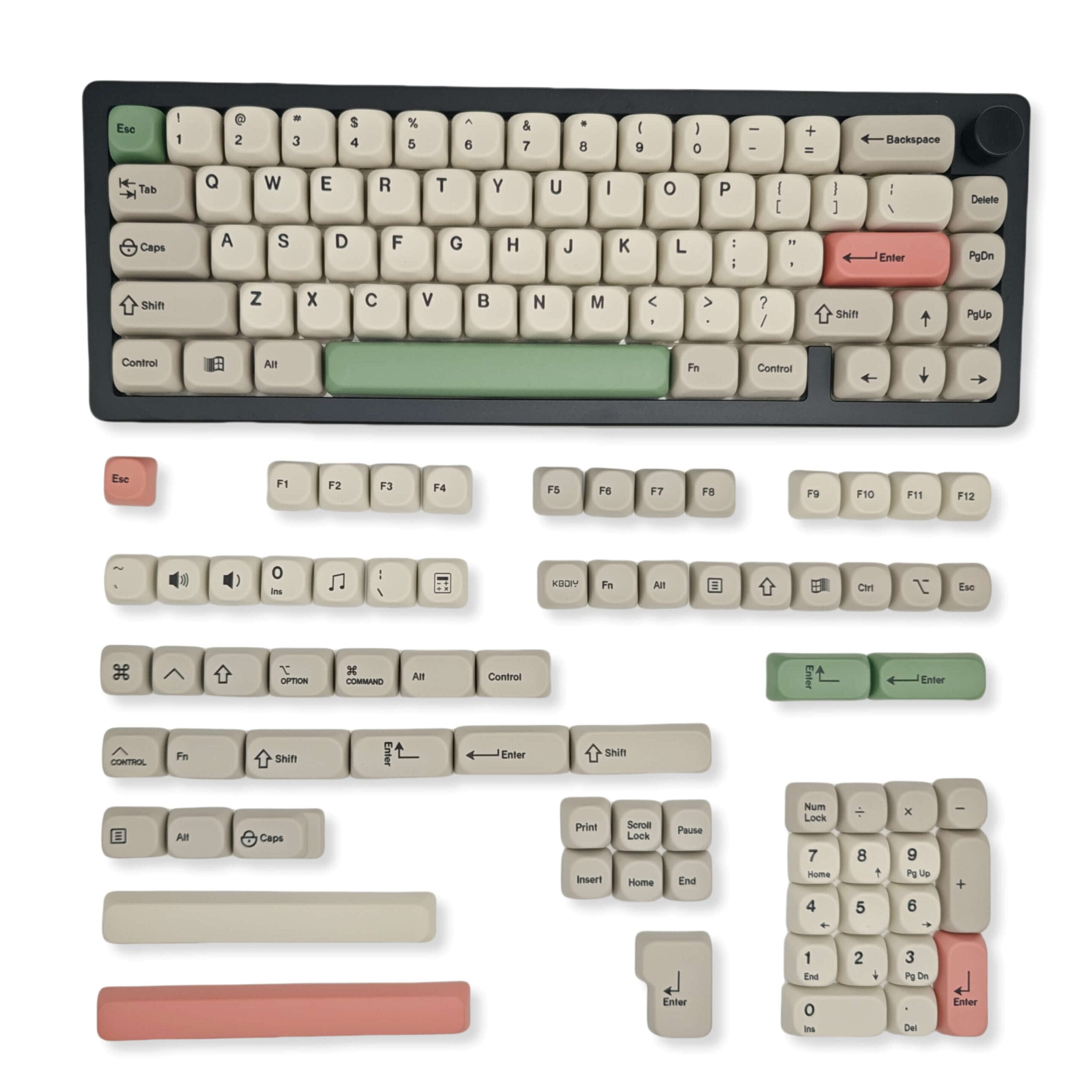 KeycapGuru Nostalgia MOA Keycap Set - PBT, 139 Keys