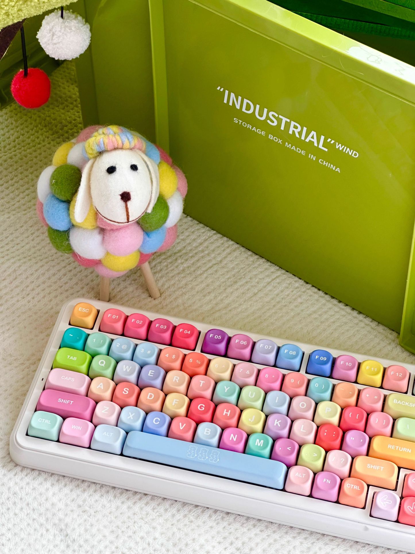 KeycapGuru Rainbow Candy MOA Keycap Set - PBT, 133 Keys