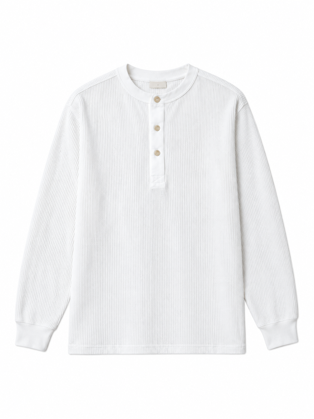 Long-Sleeve Waffle Henley