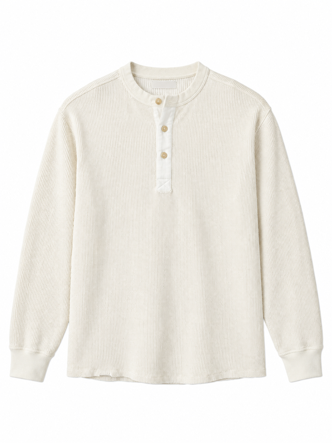 Long-Sleeve Waffle Henley
