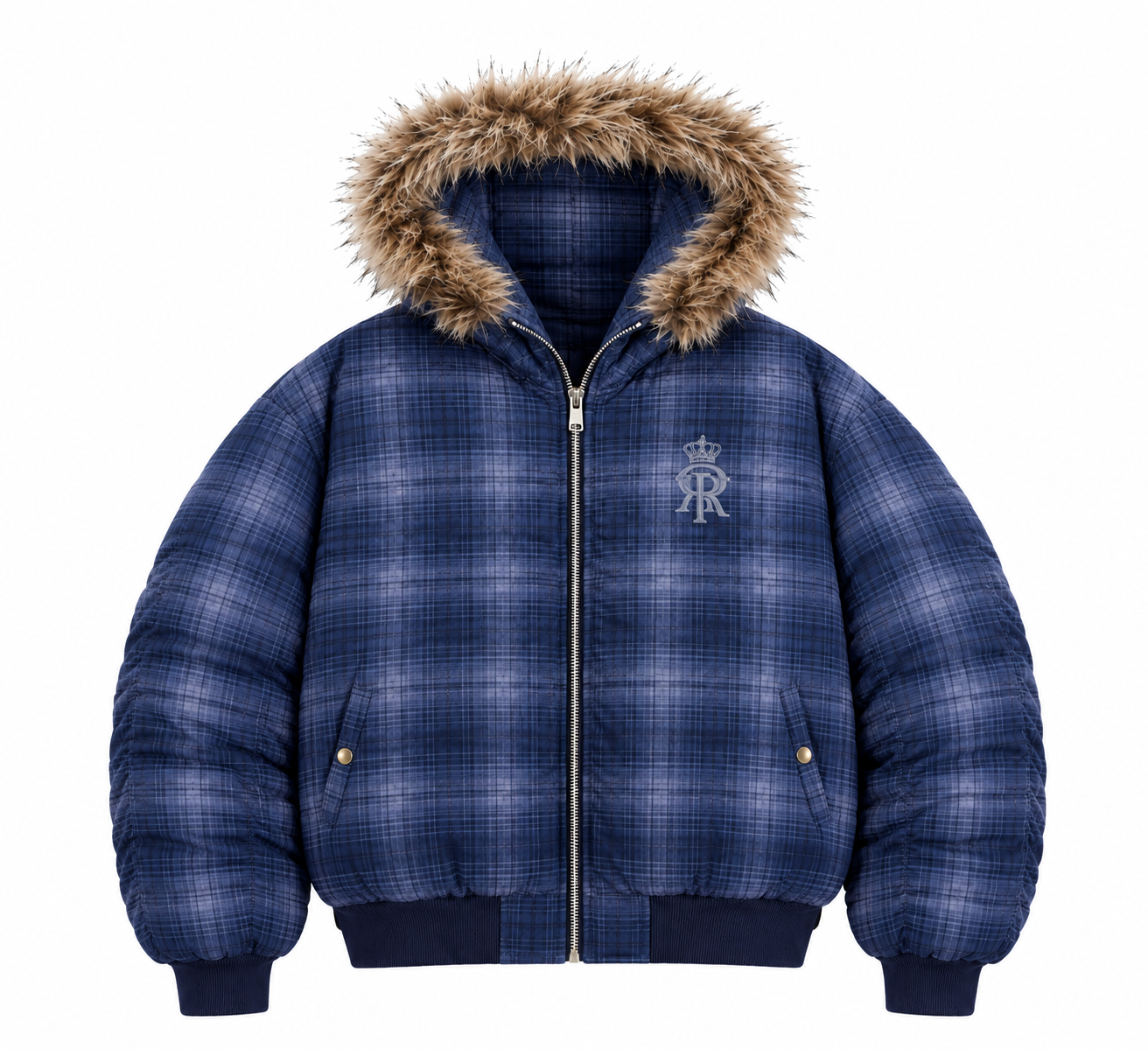 Reversible Plaid Padded Cotton Jacket
