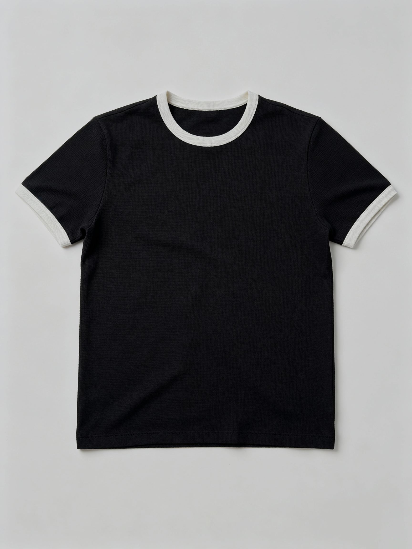 Men’s Classic Ringer Short Sleeve Tee | Contrast Rib Collar Waffle Knit T-Shirt
