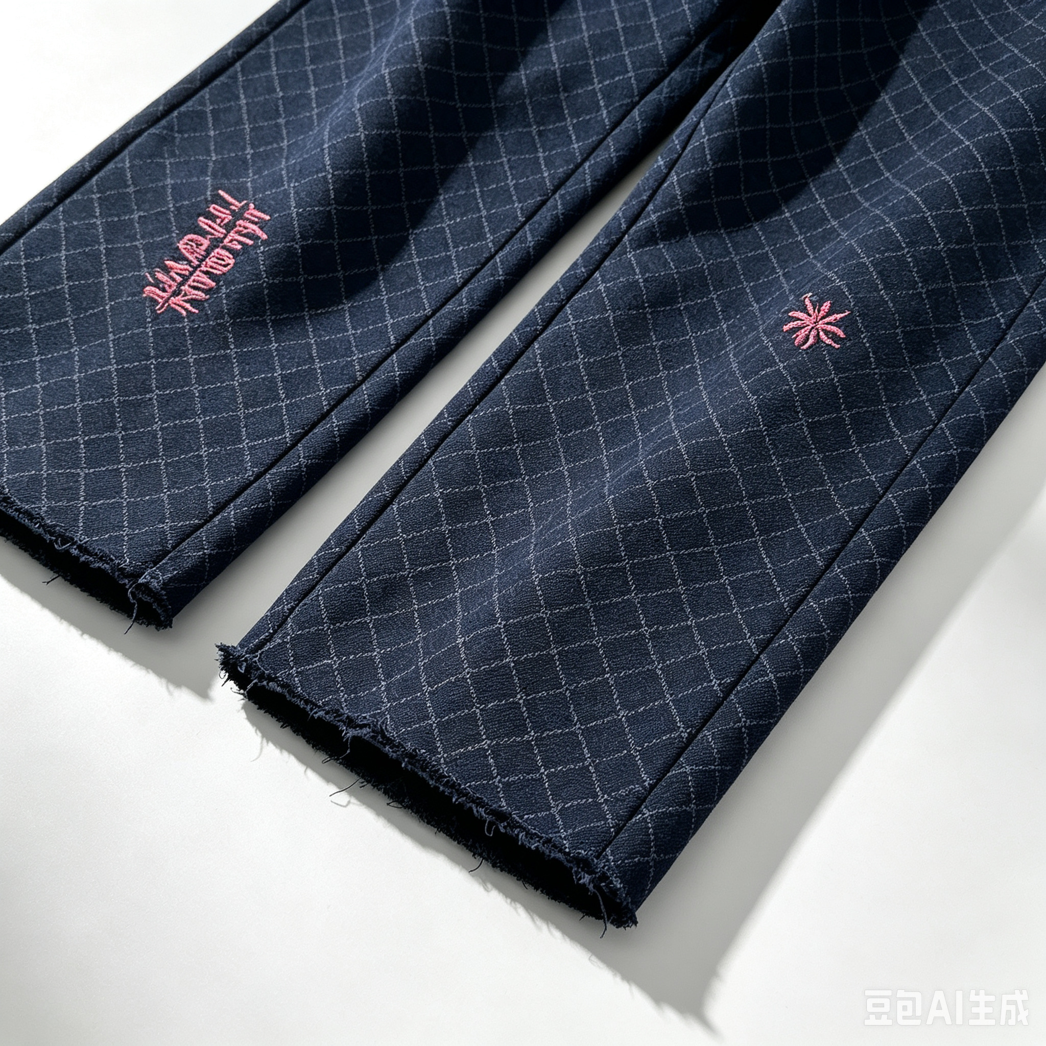 Lattice Pattern Flare Jeans
