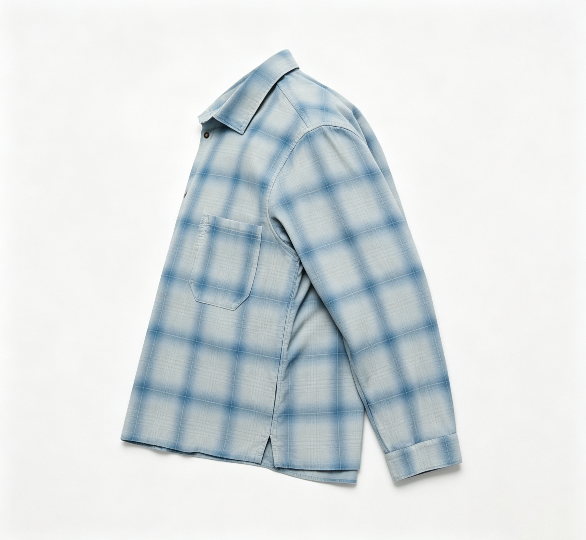 Flannel Blue White Plaid Shirt
