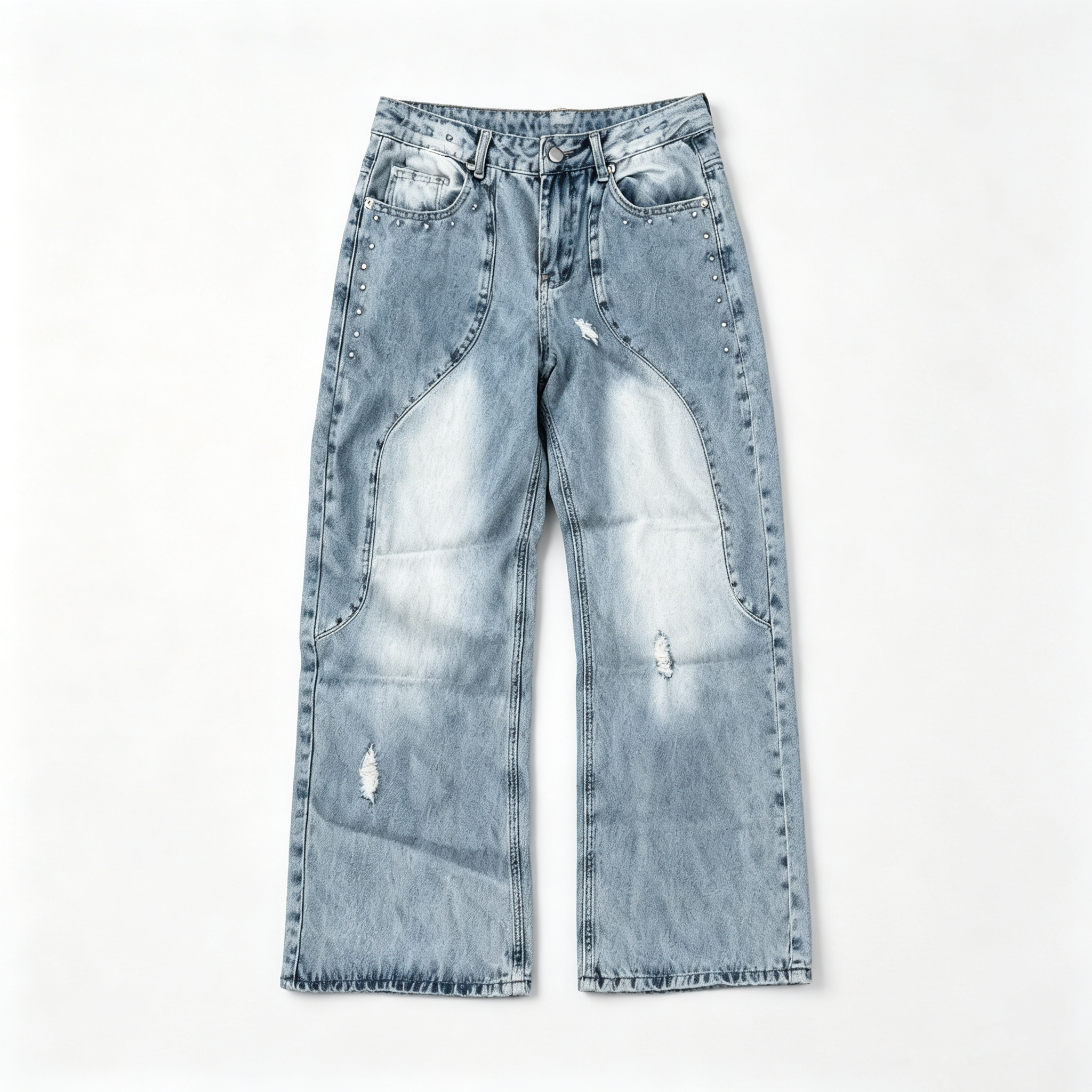 Distressed Washed Jeans