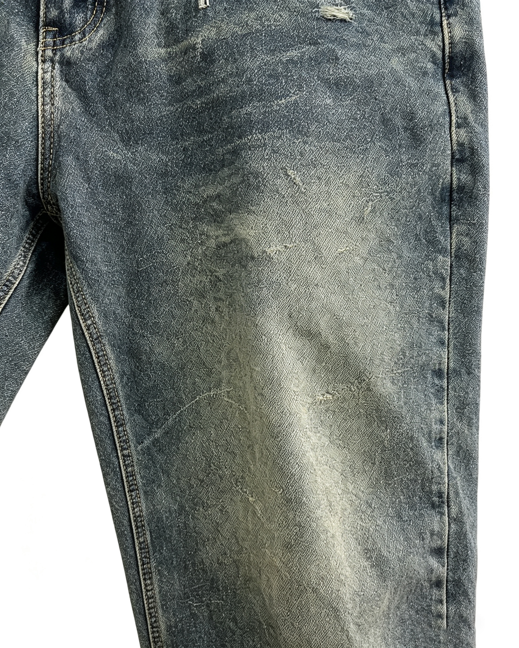 Men Vintage Baggy Wide‑Leg Letter Print Jeans