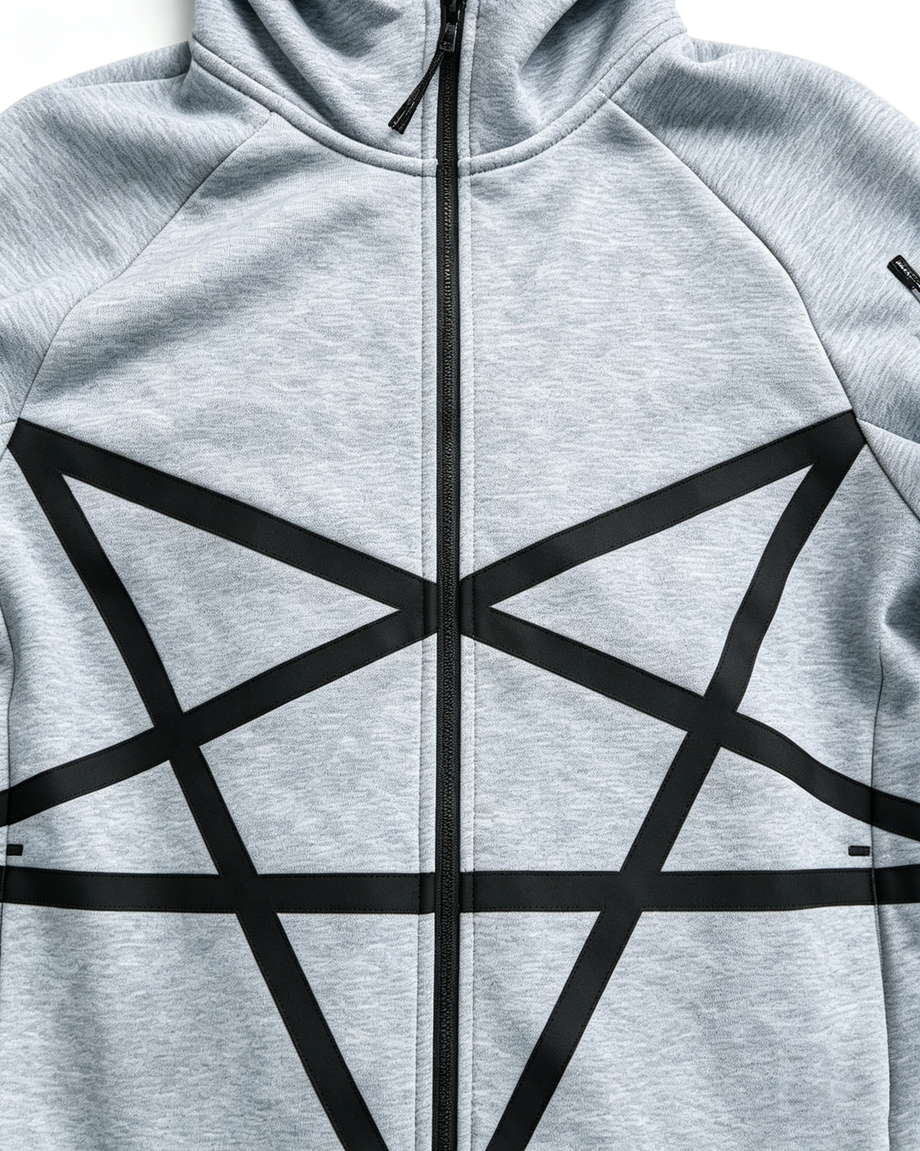 Geometric Star Zip‑Up Hoodie