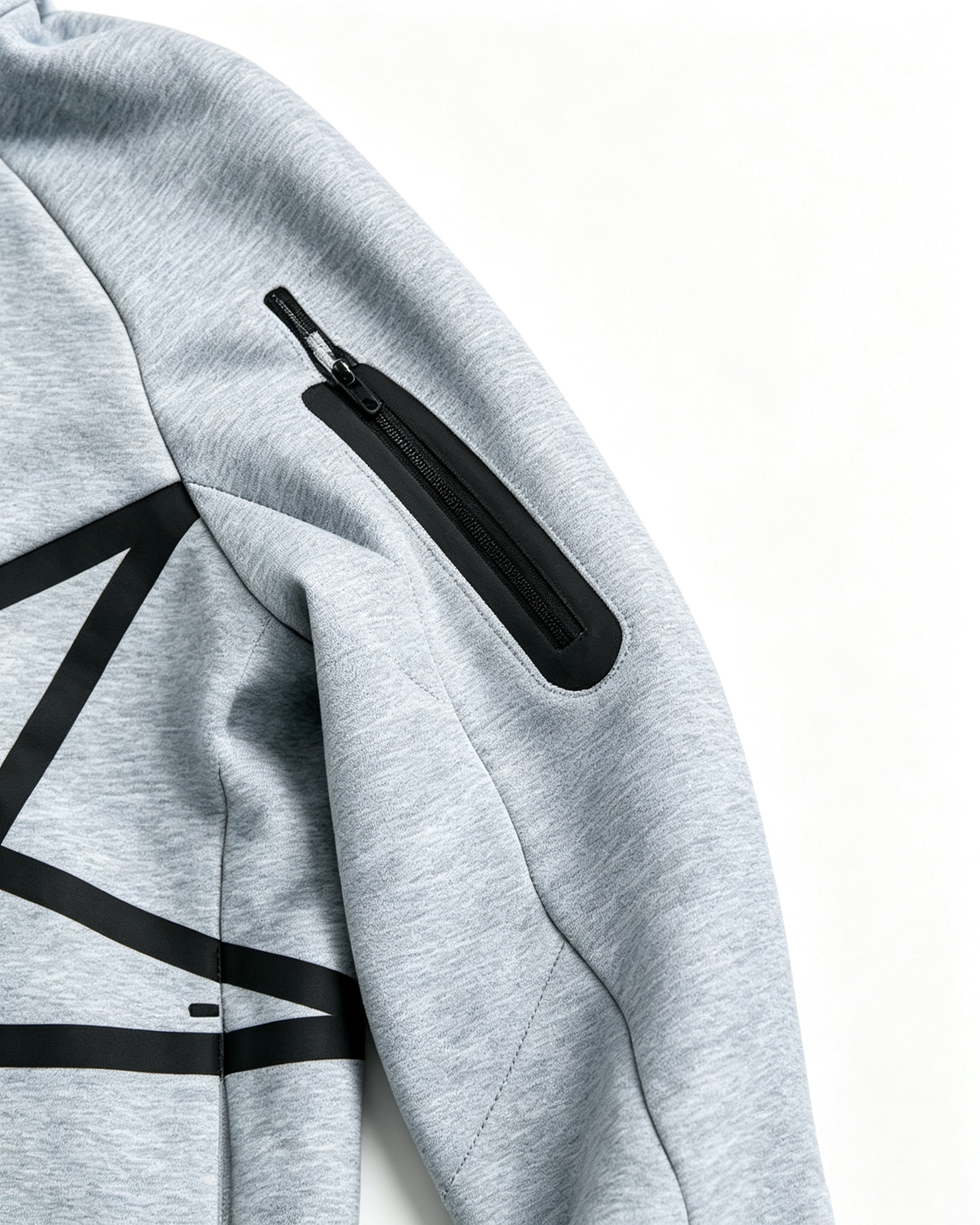 Geometric Star Zip‑Up Hoodie