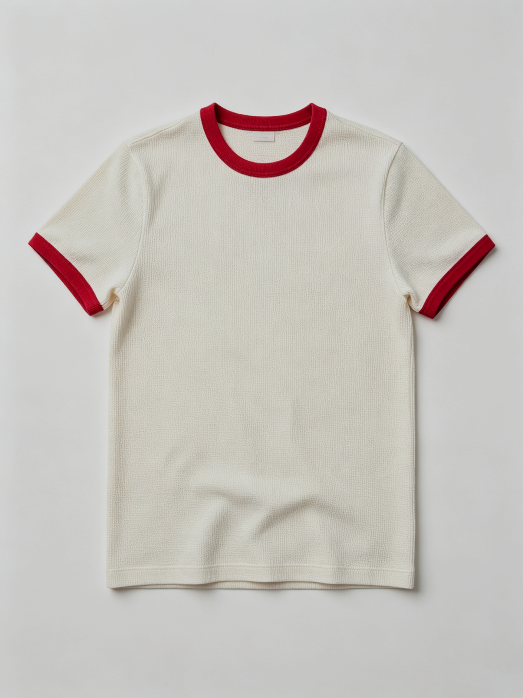 Men’s Classic Ringer Short Sleeve Tee | Contrast Rib Collar Waffle Knit T-Shirt