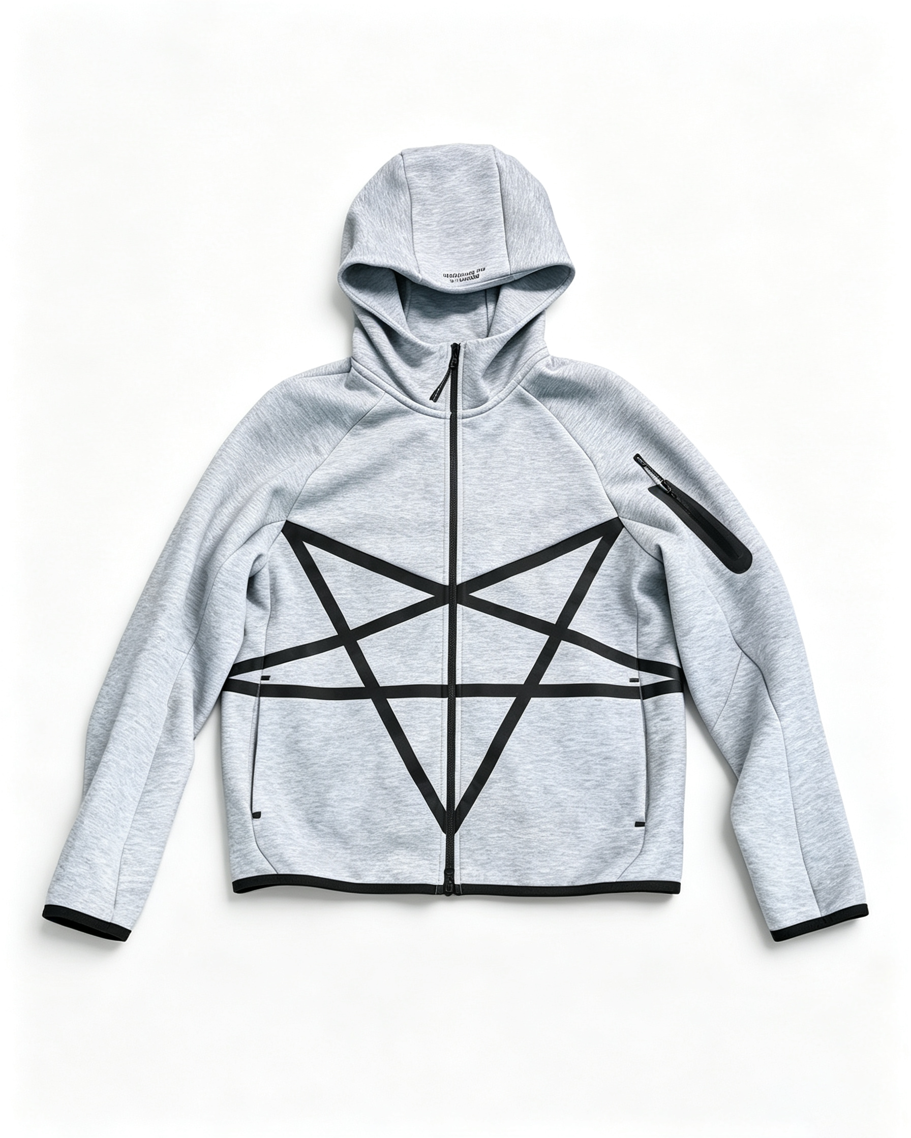 Geometric Star Zip‑Up Hoodie