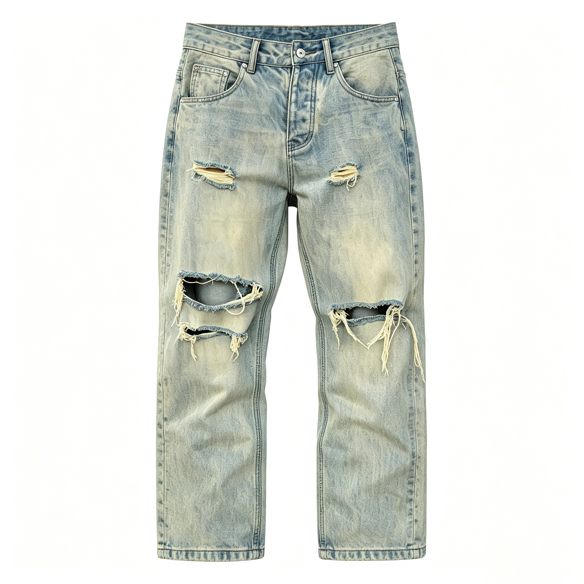 Vintage Distressed Flare Jeans