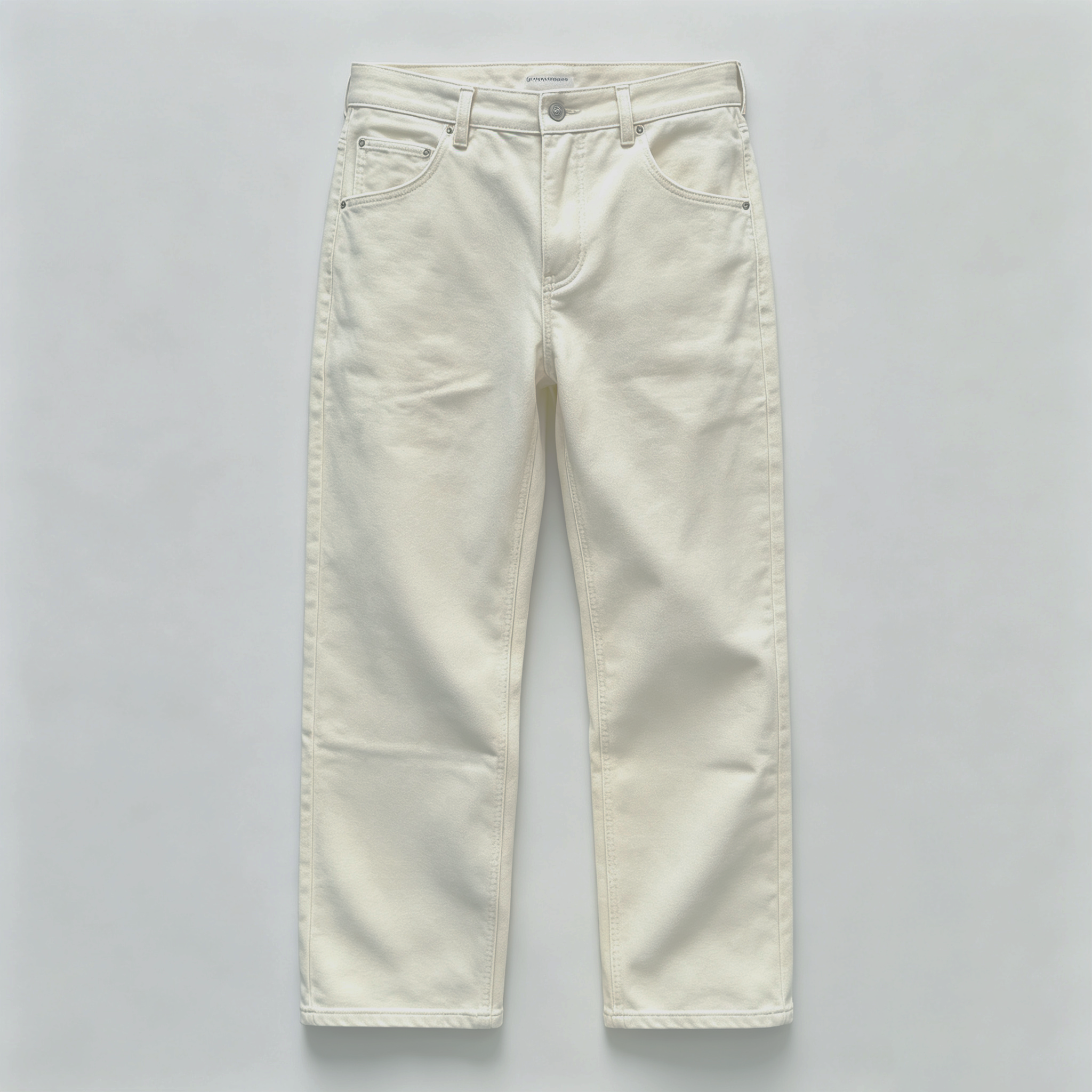Men Off White Diagonal Pocket Canvas Wide Leg Pants