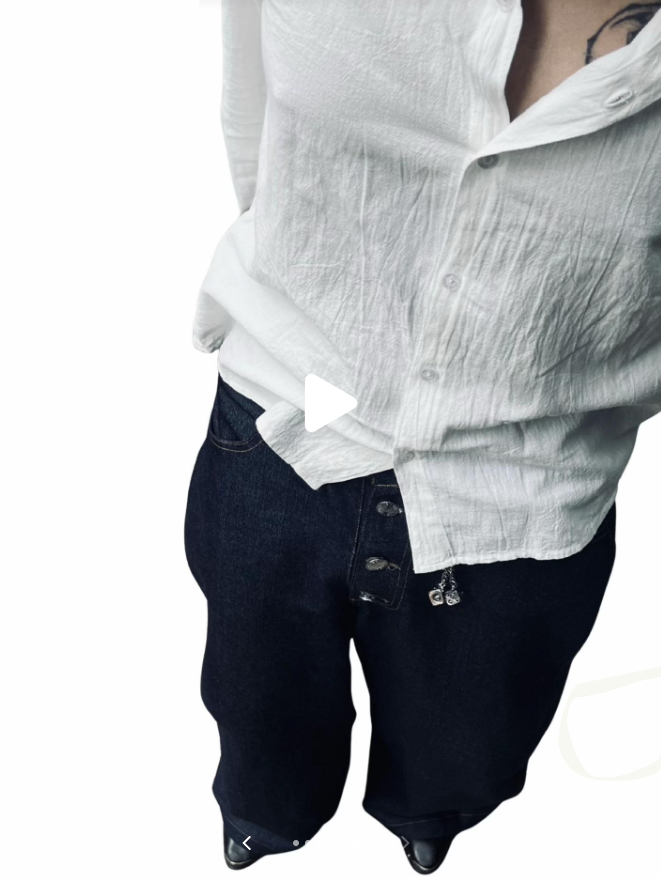 Loose Fit Wide Leg Denim Pants