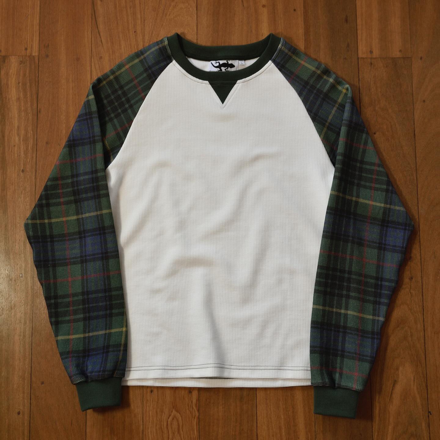 Waffle Patchwork Long Sleeve Top