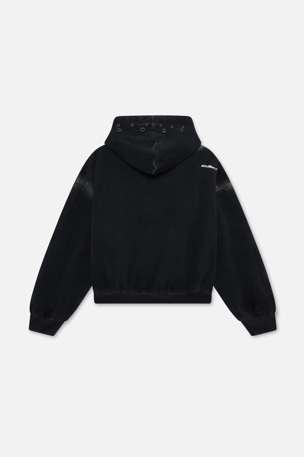 Washed Teal Metal Eyelet Hoodie