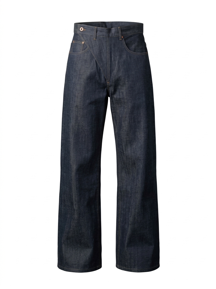 CURVED SEAM WIDE-LEG DENIM