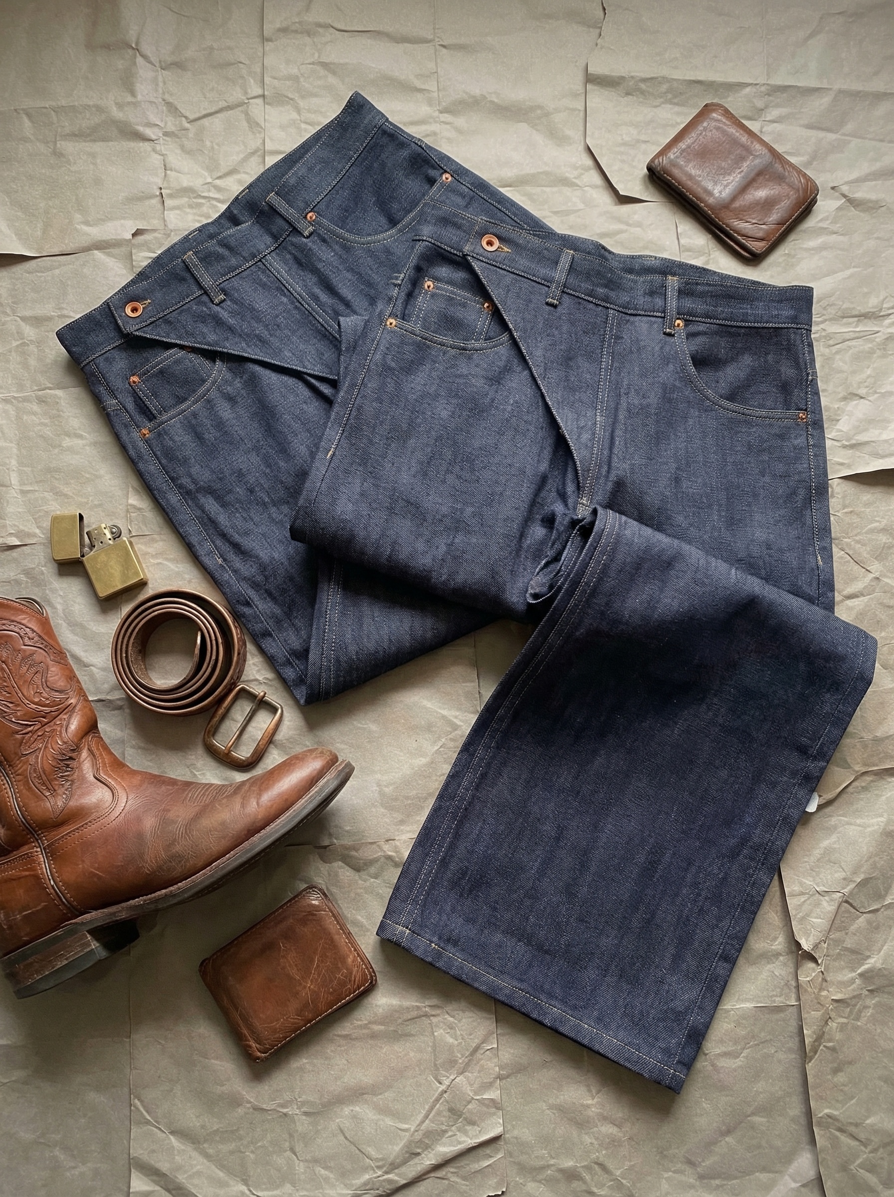 CURVED SEAM WIDE-LEG DENIM