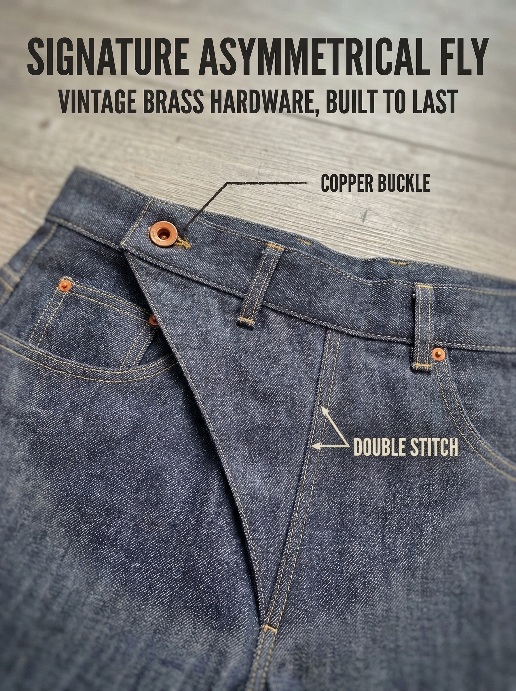 CURVED SEAM WIDE-LEG DENIM