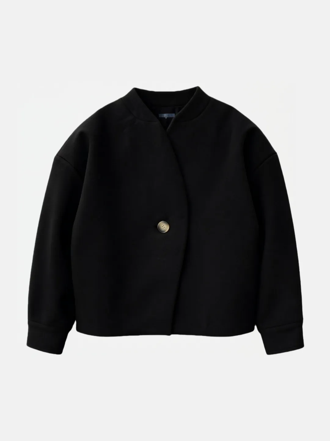 MINIMALIST WOOL COLLARLESS JACKET