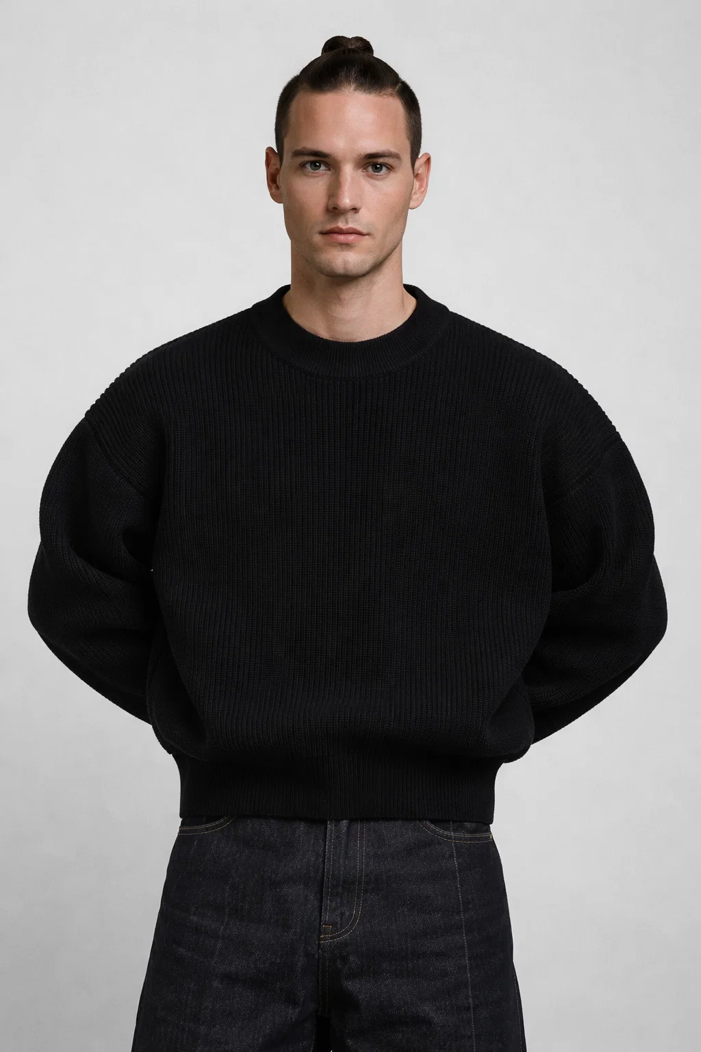 HEAVY RIBBED RELAXED KNIT SWEATER