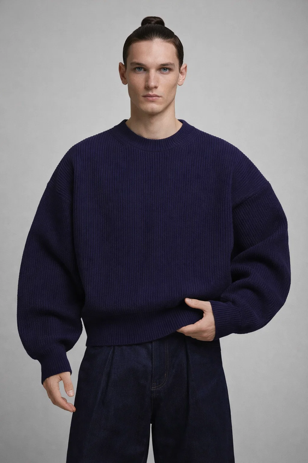 HEAVY RIBBED RELAXED KNIT SWEATER