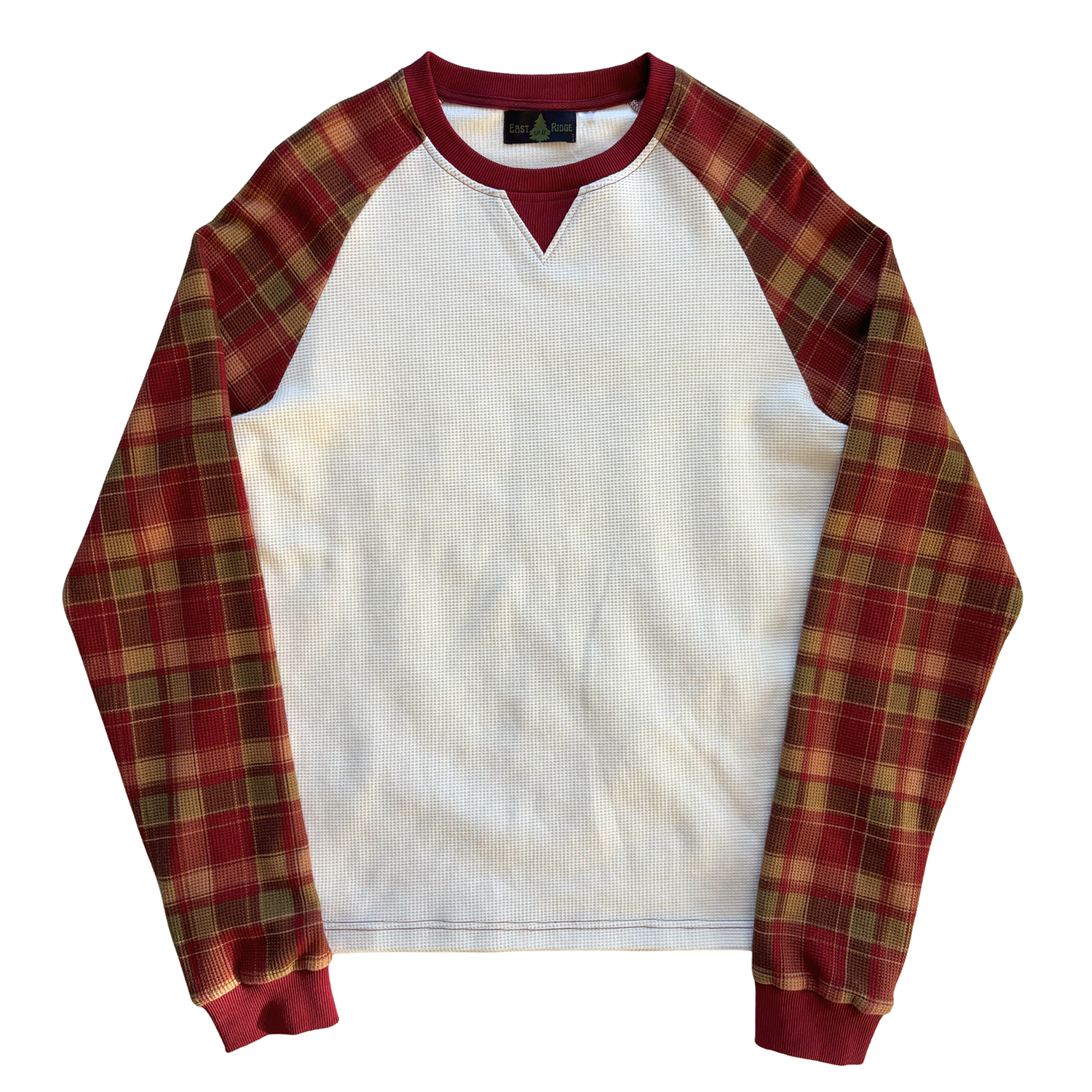 Waffle Patchwork Long Sleeve Top